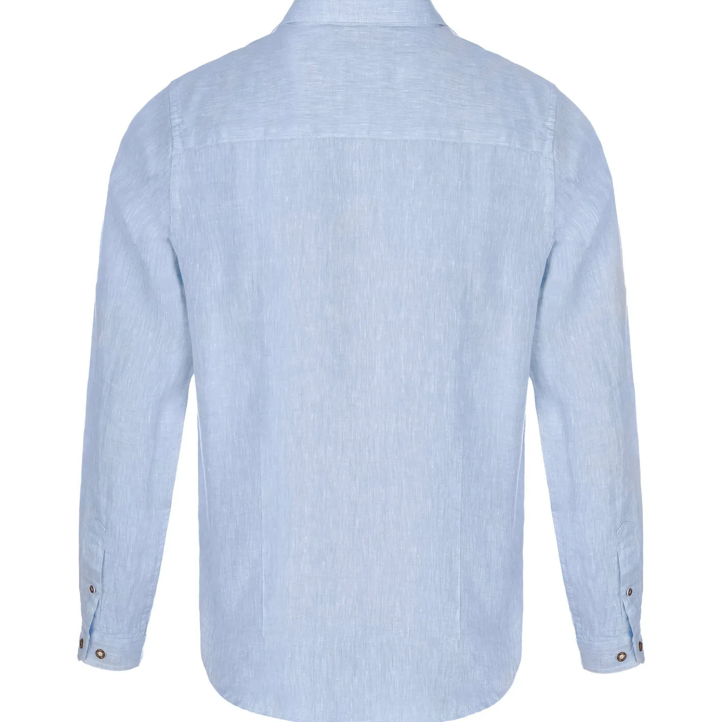 Zillertaler Trachtenwelt Hemden-Herren Leinenhemd "Vincent", Hell Blau