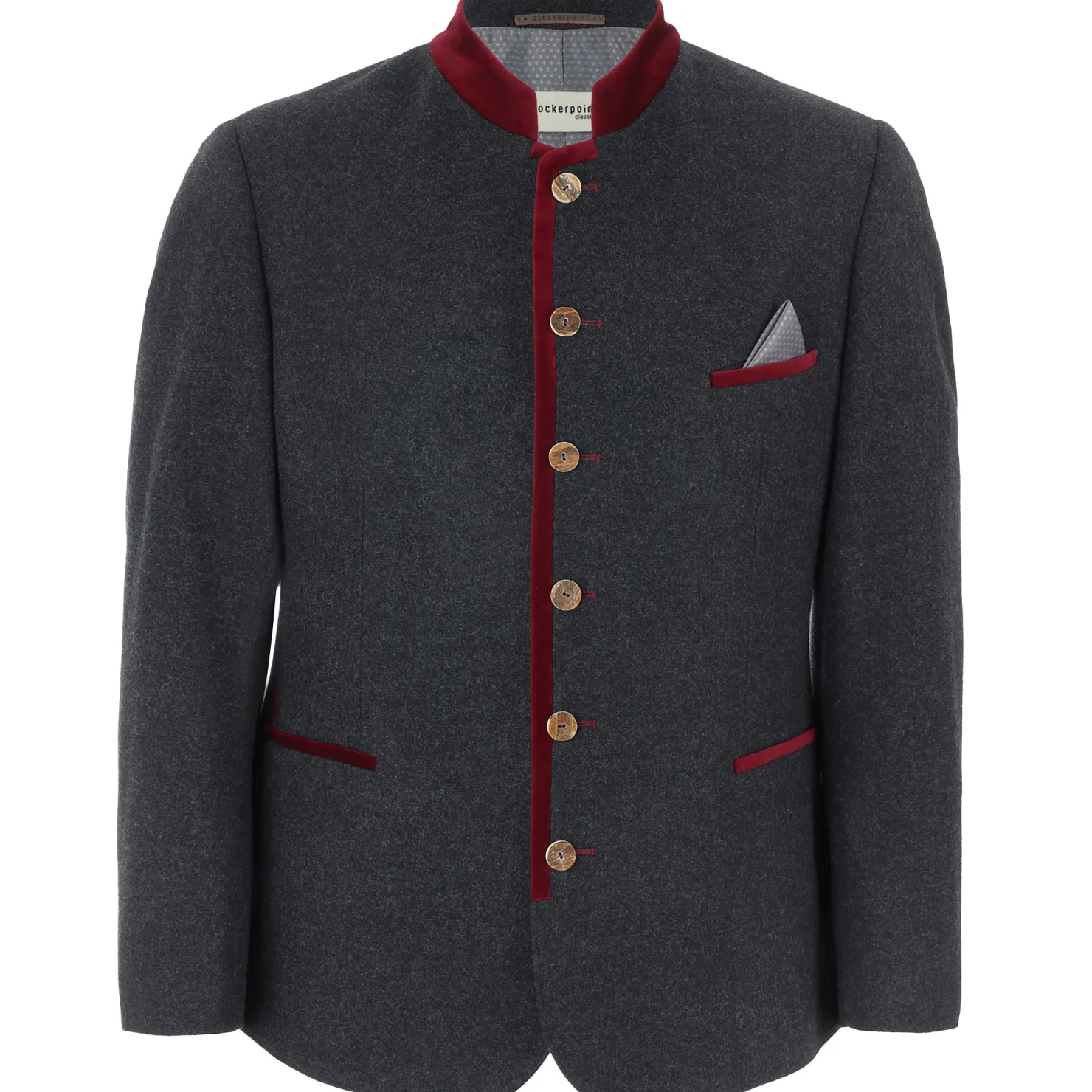Zillertaler Trachtenwelt Jacken-Herren Sakko "Rupert", -Rot Grau