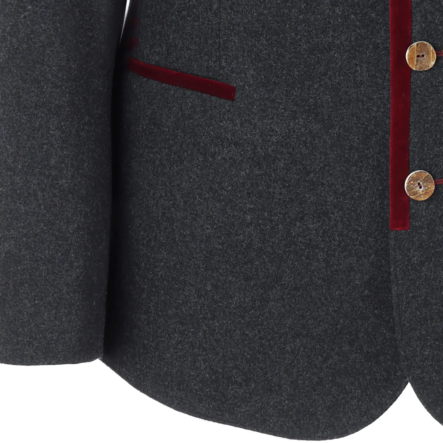 Zillertaler Trachtenwelt Jacken-Herren Sakko "Rupert", -Rot Grau