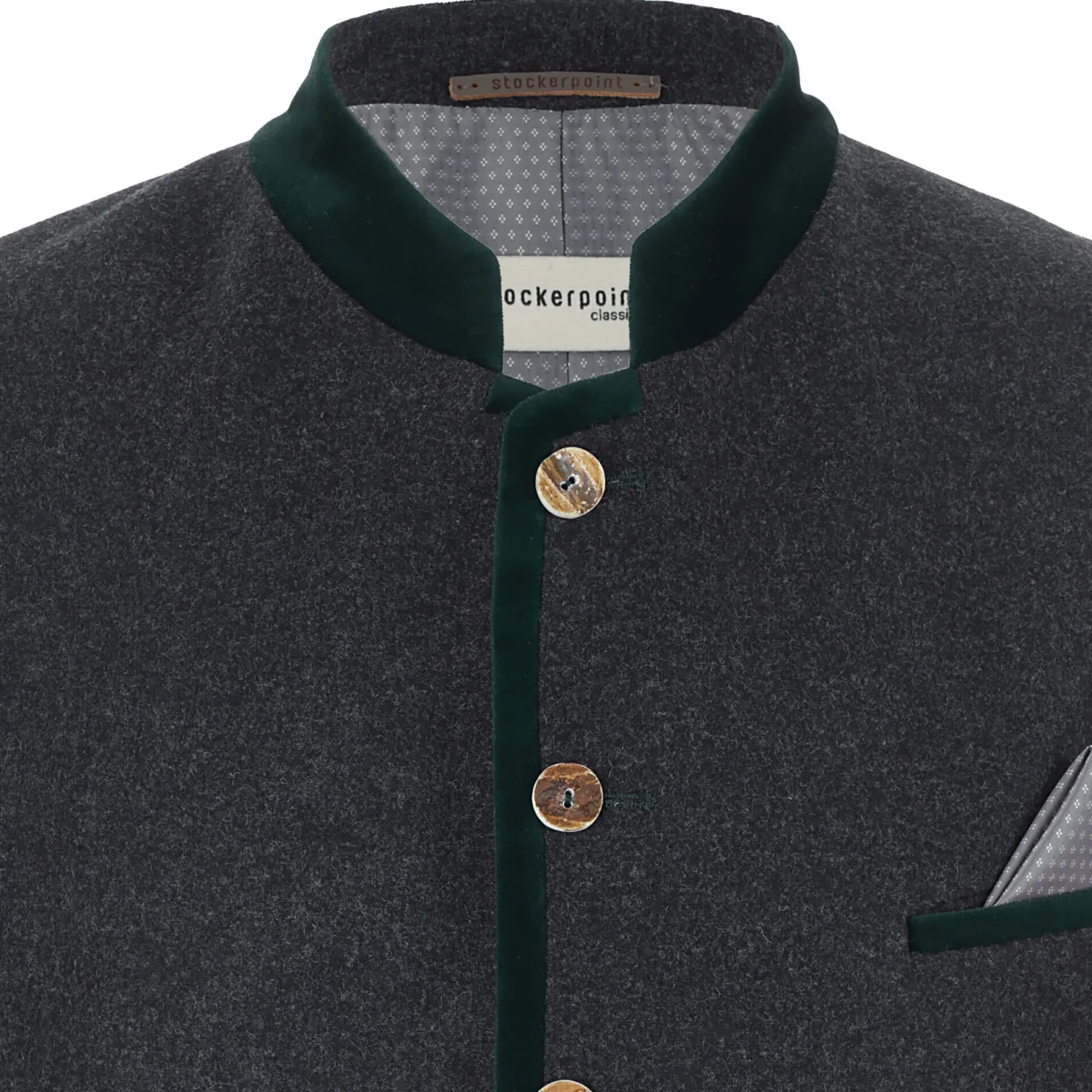 Zillertaler Trachtenwelt Jacken-Herren Sakko "Rupert", -Tanne Grau