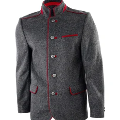 Zillertaler Trachtenwelt Jacken-Herren Sakko "Tirol", -Rot Grau