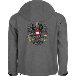 Zillertaler Trachtenwelt Jacken-Herren Softshelljacke "Österreich", Grau