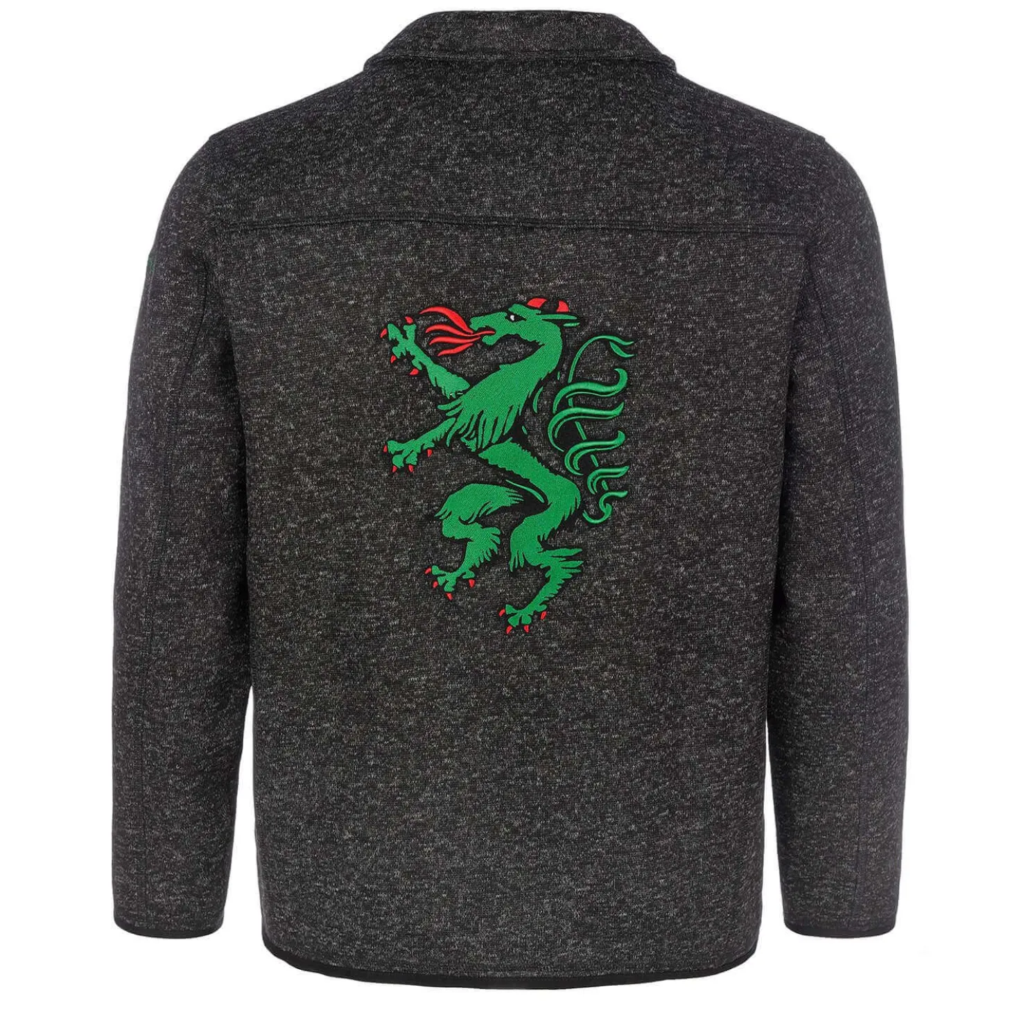 Zillertaler Trachtenwelt Jacken-Herren Strickfleece Jacke "Steiermark", Anthrazit Grau