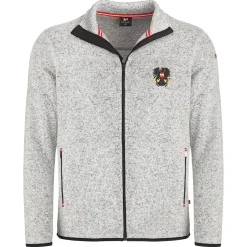 Zillertaler Trachtenwelt Jacken-Herren Strickfleece Jacke "Österreich", Hell Grau