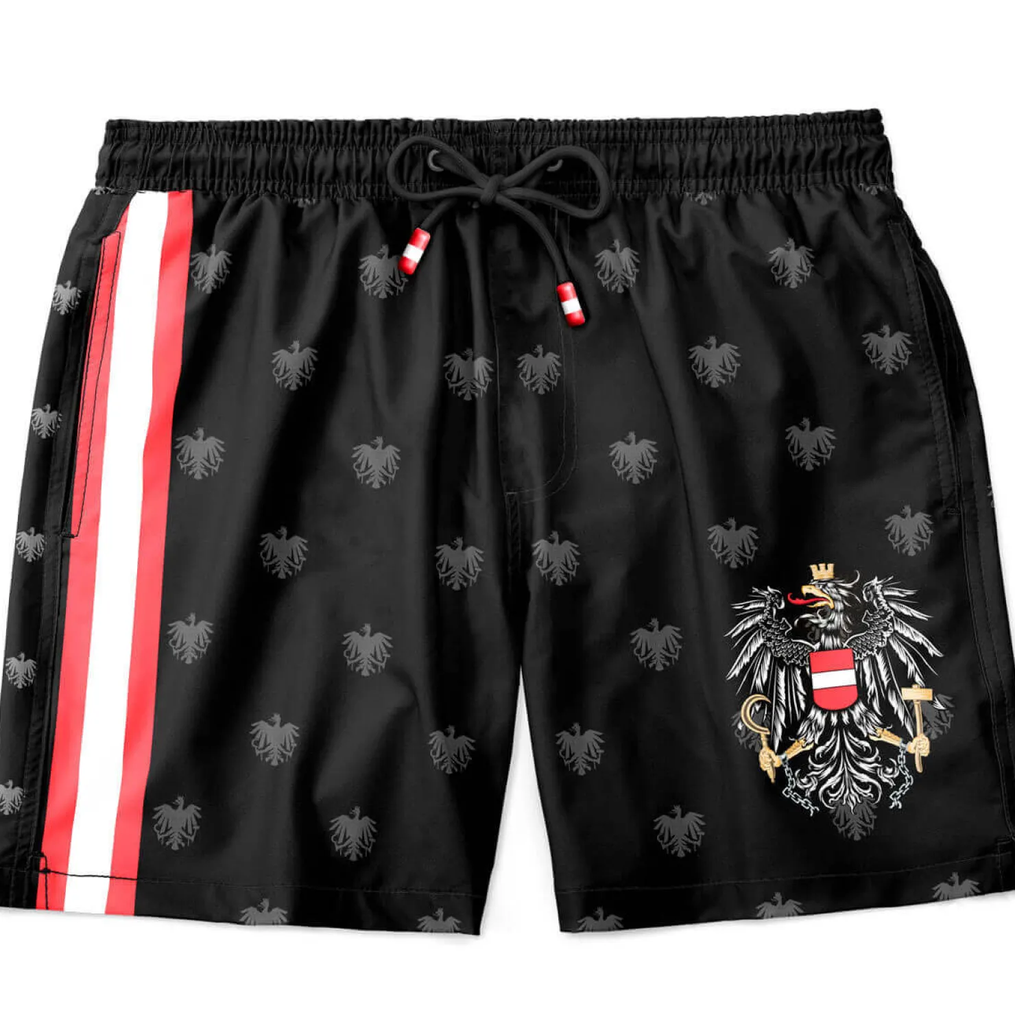 Zillertaler Trachtenwelt Badehosen-Herren Trachten Badehose "Österreich", Schwarz