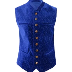 Zillertaler Trachtenwelt Gilets-Herren Trachtengilet "Imst", Blau