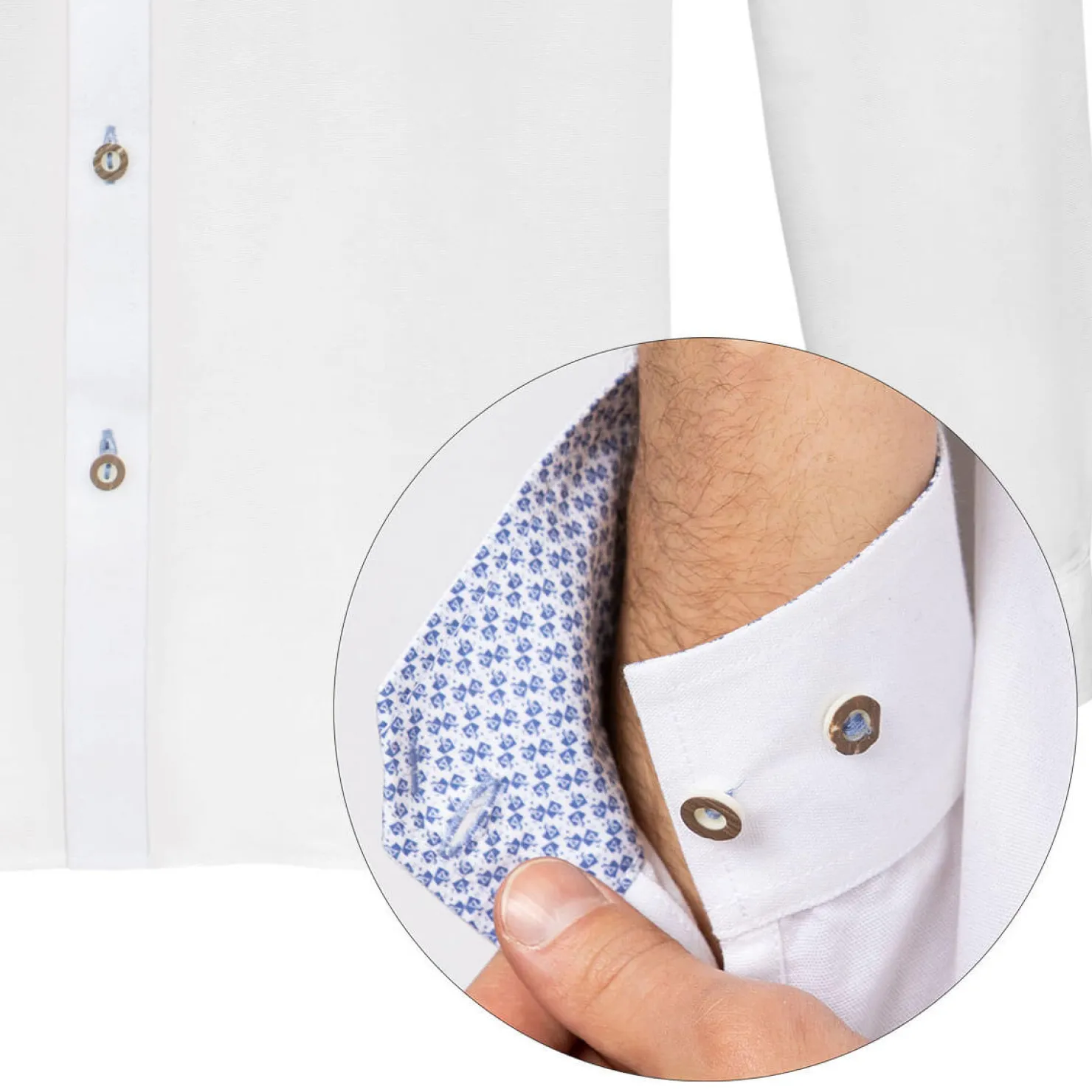 Zillertaler Trachtenwelt Hemden-Herren Trachtenhemd "Raphael", -Blau Weiß