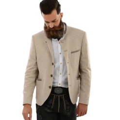 Zillertaler Trachtenwelt Jacken-Herren Trachtenjacke "Franzl", Beige