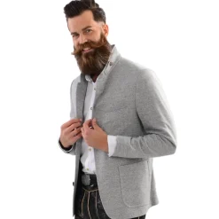 Zillertaler Trachtenwelt Jacken-Herren Trachtenjacke "Hippach", Hell Grau