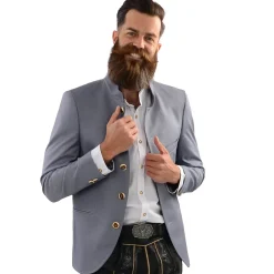 Zillertaler Trachtenwelt Jacken-Herren Trachtenjacke "Melk", Hell Grau