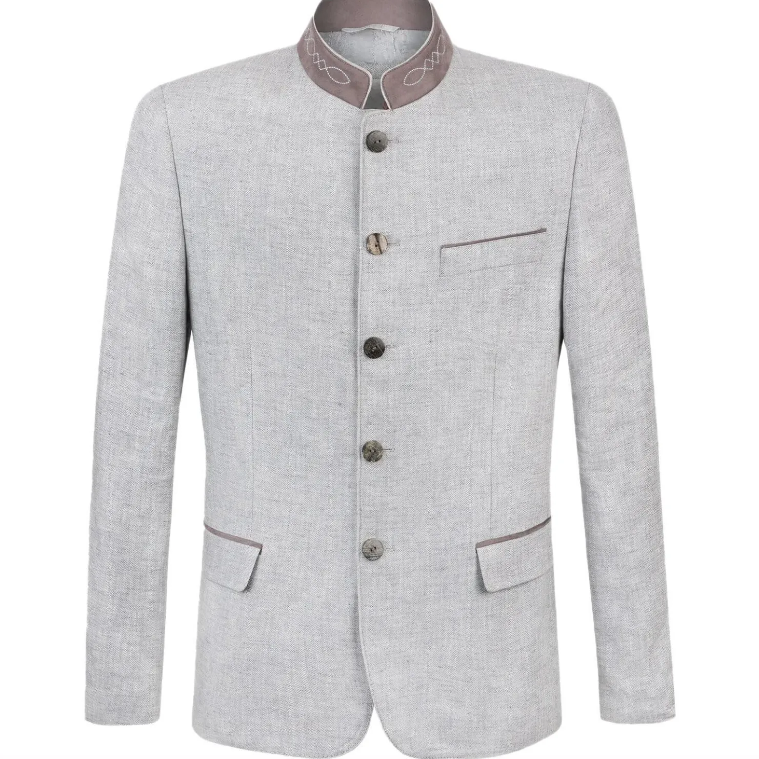 Zillertaler Trachtenwelt Jacken-Herren Trachtenjacke "Tizian", Hell Grau