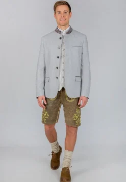 Zillertaler Trachtenwelt Jacken-Herren Trachtenjacke "Tizian", Hell Grau