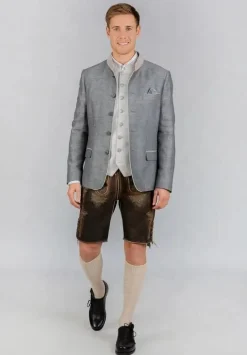 Zillertaler Trachtenwelt Jacken-Herren Trachtenjacke "Tizian", Dunkel Grau