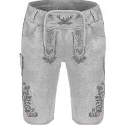 Zillertaler Trachtenwelt Freizeithosen-Herren Trachtenjeans mit Latz, Grau