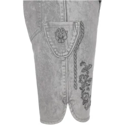 Zillertaler Trachtenwelt Freizeithosen-Herren Trachtenjeans mit Latz, Grau