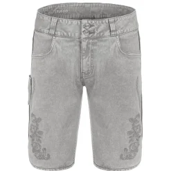 Zillertaler Trachtenwelt Freizeithosen-Herren Trachtenjeans ohne Latz, Grau