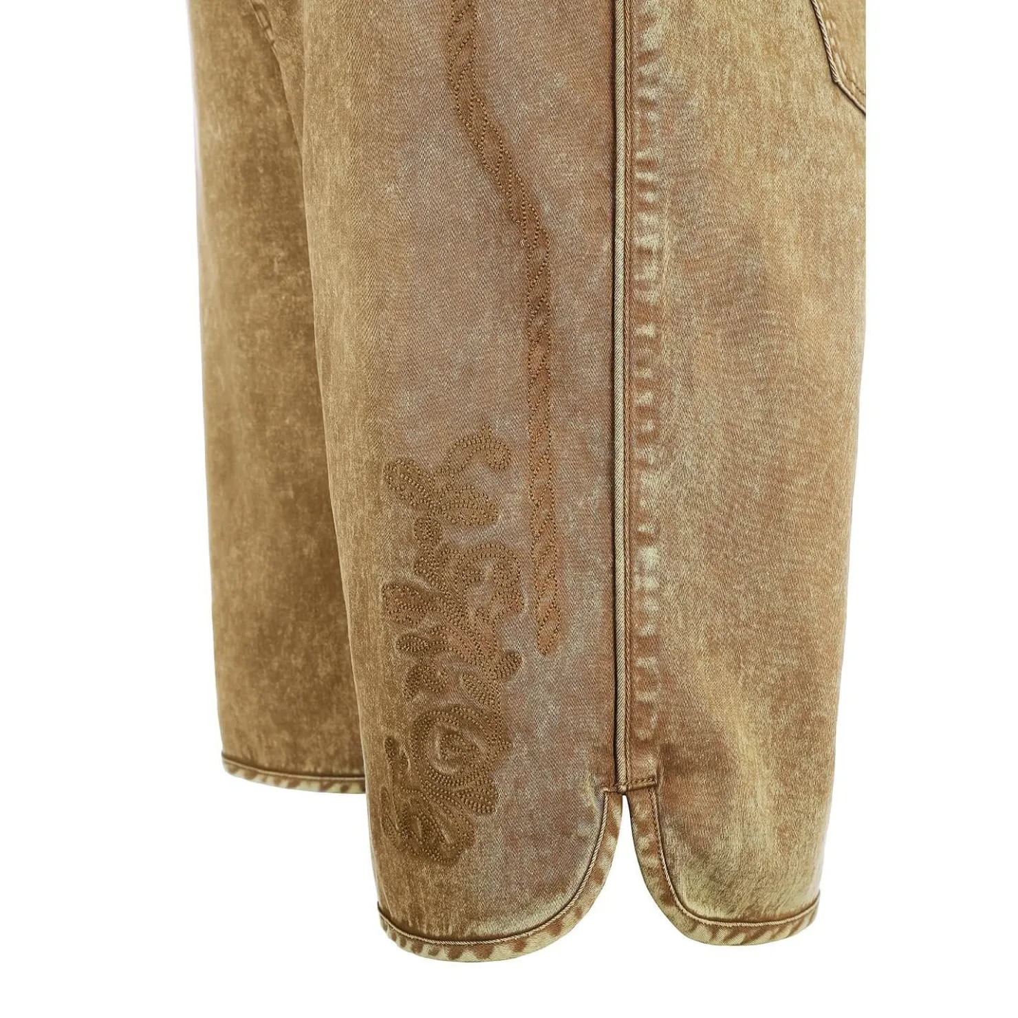 Zillertaler Trachtenwelt Freizeithosen-Herren Trachtenjeans ohne Latz, Braun