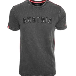 Zillertaler Trachtenwelt Shirts-Herren T-Shirt "Austria Schriftzug", Dunkel Grau