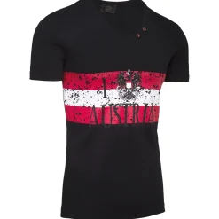 Zillertaler Trachtenwelt Shirts-Herren T-Shirt "Austria", /Rot Schwarz