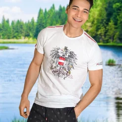 Zillertaler Trachtenwelt Shirts-Herren T-Shirt "Austria Vintage", Weiß