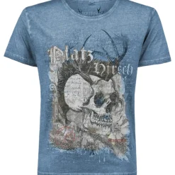 Zillertaler Trachtenwelt Shirts-Herren T-Shirt "Bruno", Blau