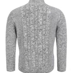 Zillertaler Trachtenwelt Jacken-Herren Zopf-Strickjacke "Noel", -Melange Grau