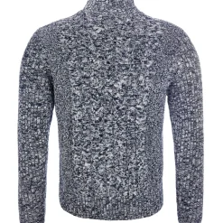 Zillertaler Trachtenwelt Jacken-Herren Zopf-Strickjacke "Noel", Navy-Melange Blau