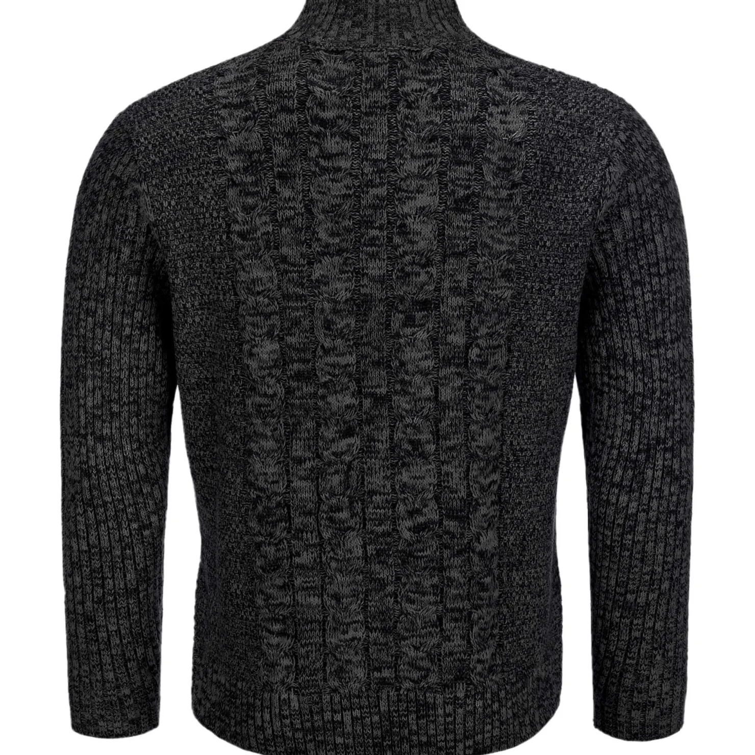 Zillertaler Trachtenwelt Jacken-Herren Zopf-Strickjacke "Noel", Dunkel Grau