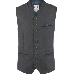 Zillertaler Trachtenwelt Gilets-Jungen Trachtengilet "Lucio", Schiefer-blau Grau