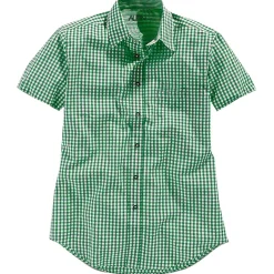 Zillertaler Trachtenwelt Blusen & Hemden-Kinder Hemd "Chiemgau", Kurzarm, Grün-Kariert