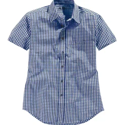 Zillertaler Trachtenwelt Blusen & Hemden-Kinder Hemd "Chiemgau", Kurzarm, -Kariert Blau