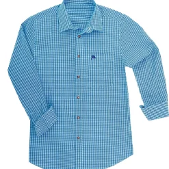 Zillertaler Trachtenwelt Blusen & Hemden-Kinder Hemd "Chiemgau", Langarm, -Kariert Blau