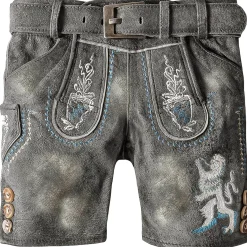 Zillertaler Trachtenwelt Lederhosen-Kinder Lederhose "Bayern", Grau