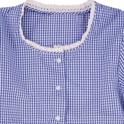 Zillertaler Trachtenwelt Blusen & Hemden-Kinder Mädchen Bluse "Chiemgau" Langarm, Blau