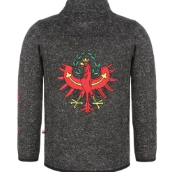 Zillertaler Trachtenwelt Jacken & Anzüge-Kinder Strickfleece Jacke “Tirol”, Anthrazit Grau