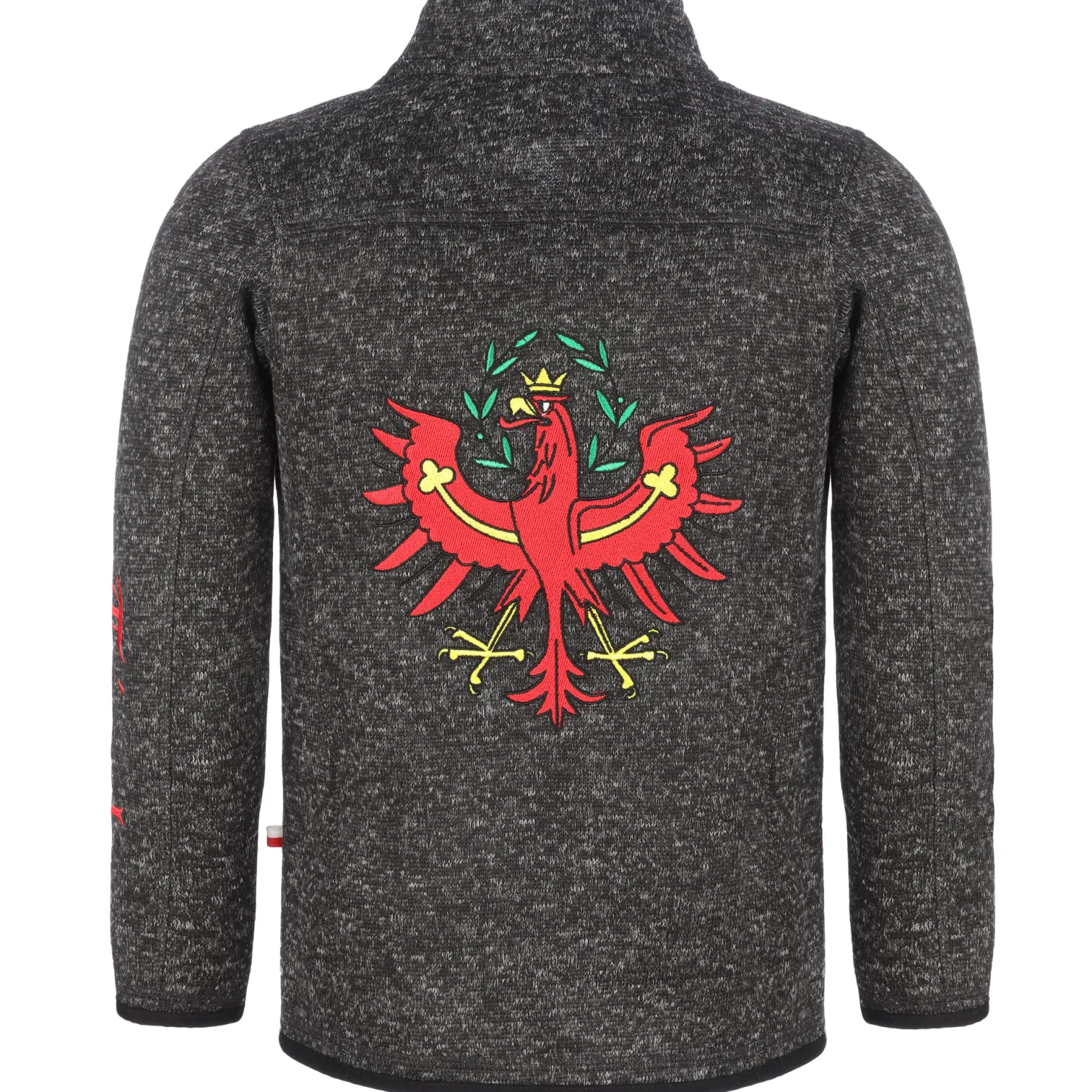Zillertaler Trachtenwelt Jacken & Anzüge-Kinder Strickfleece Jacke “Tirol”, Anthrazit Grau