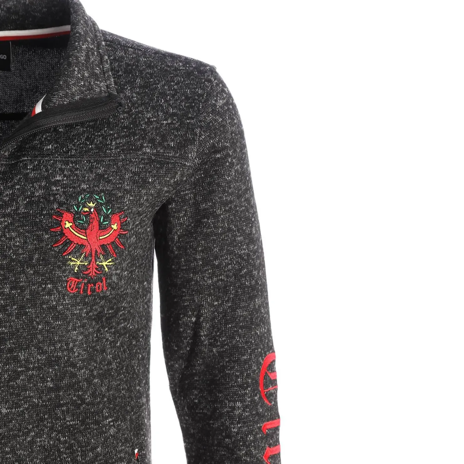 Zillertaler Trachtenwelt Jacken & Anzüge-Kinder Strickfleece Jacke “Tirol”, Anthrazit Grau