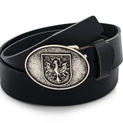 Zillertaler Trachtenwelt Accessoires-Ledergürtel "Tiroler Adler", Schwarz