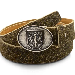 Zillertaler Trachtenwelt Accessoires-Ledergürtel "Tiroler Adler", Hell Braun