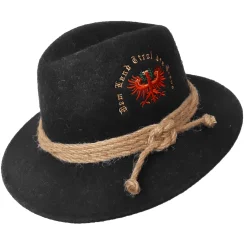 Zillertaler Trachtenwelt Accessoires-Murtal Hut "Tirol", Anthrazit Schwarz