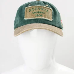 Zillertaler Trachtenwelt Accessoires-Schildkappe “Austria”, Grün- Beige