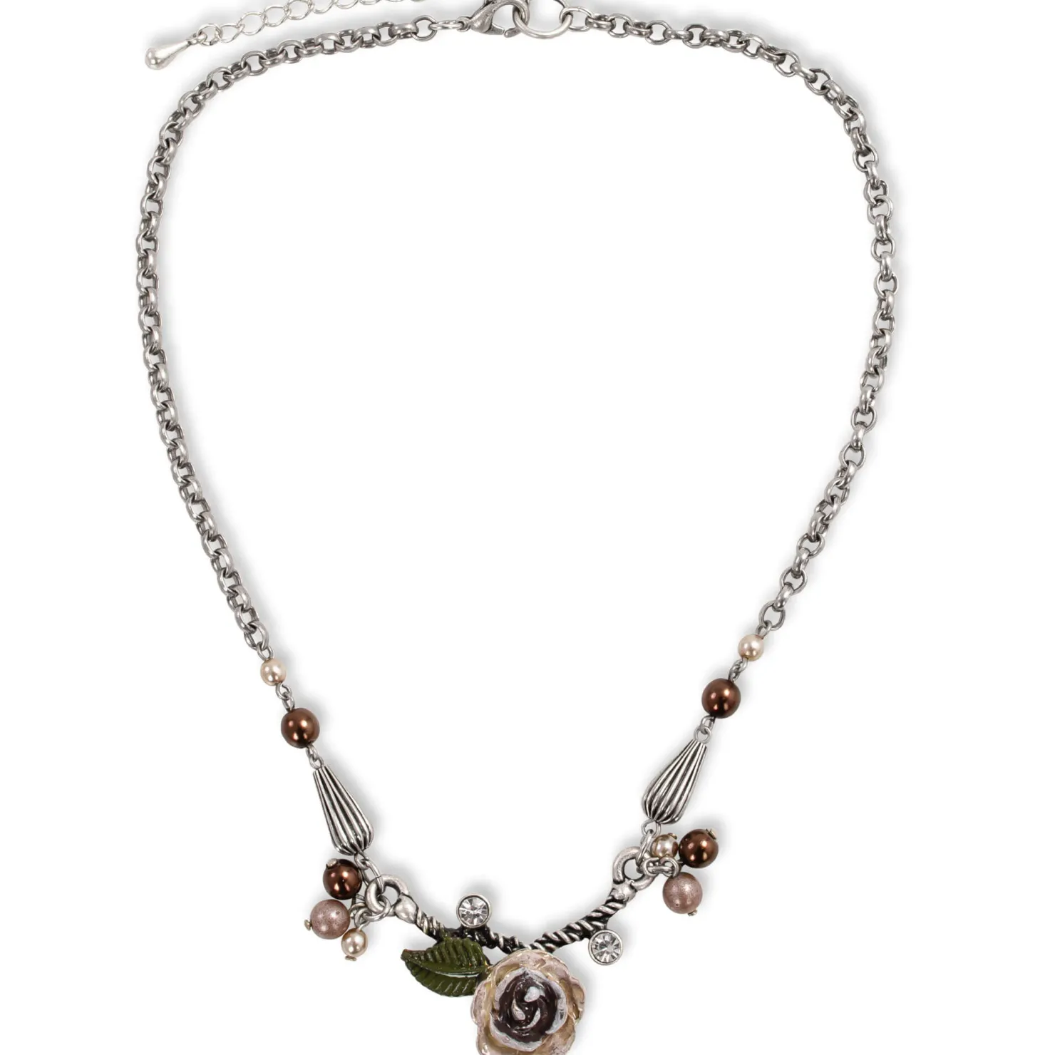 Zillertaler Trachtenwelt Accessoires-Trachtenkette "Alpenrose", Kaffee Braun