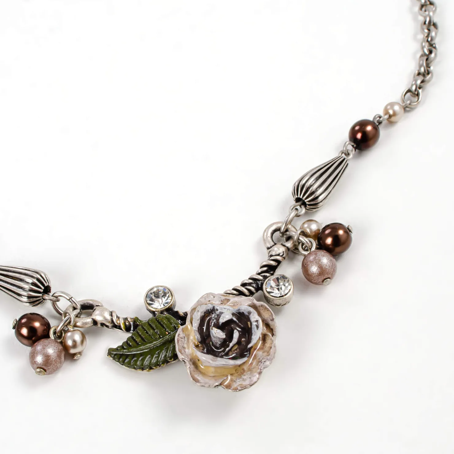 Zillertaler Trachtenwelt Accessoires-Trachtenkette "Alpenrose", Kaffee Braun