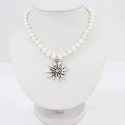 Zillertaler Trachtenwelt Accessoires-Trachtenkette "Edelweiss", Groß Silber