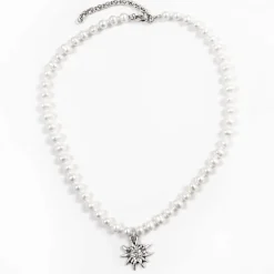 Zillertaler Trachtenwelt Accessoires-Trachtenkette "Edelweiss", Klein Silber