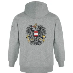 Zillertaler Trachtenwelt Pullover & Hoodies|Pullover & Hoodies-Unisex Hoodie "Österreich", Grau